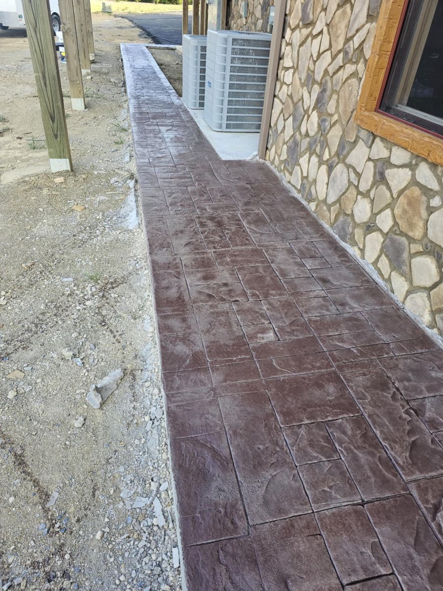 Stamped Concrete Installation for AXC LLC in Knoxville, TN