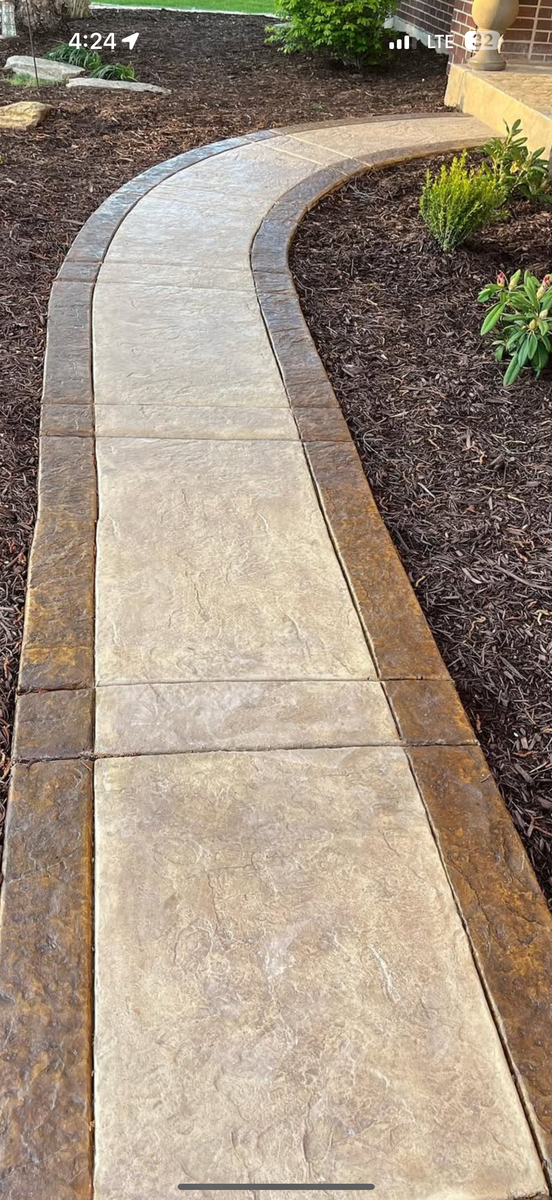 Stamped Concrete Installation for Modern Concrete LLC in Lowell, AR