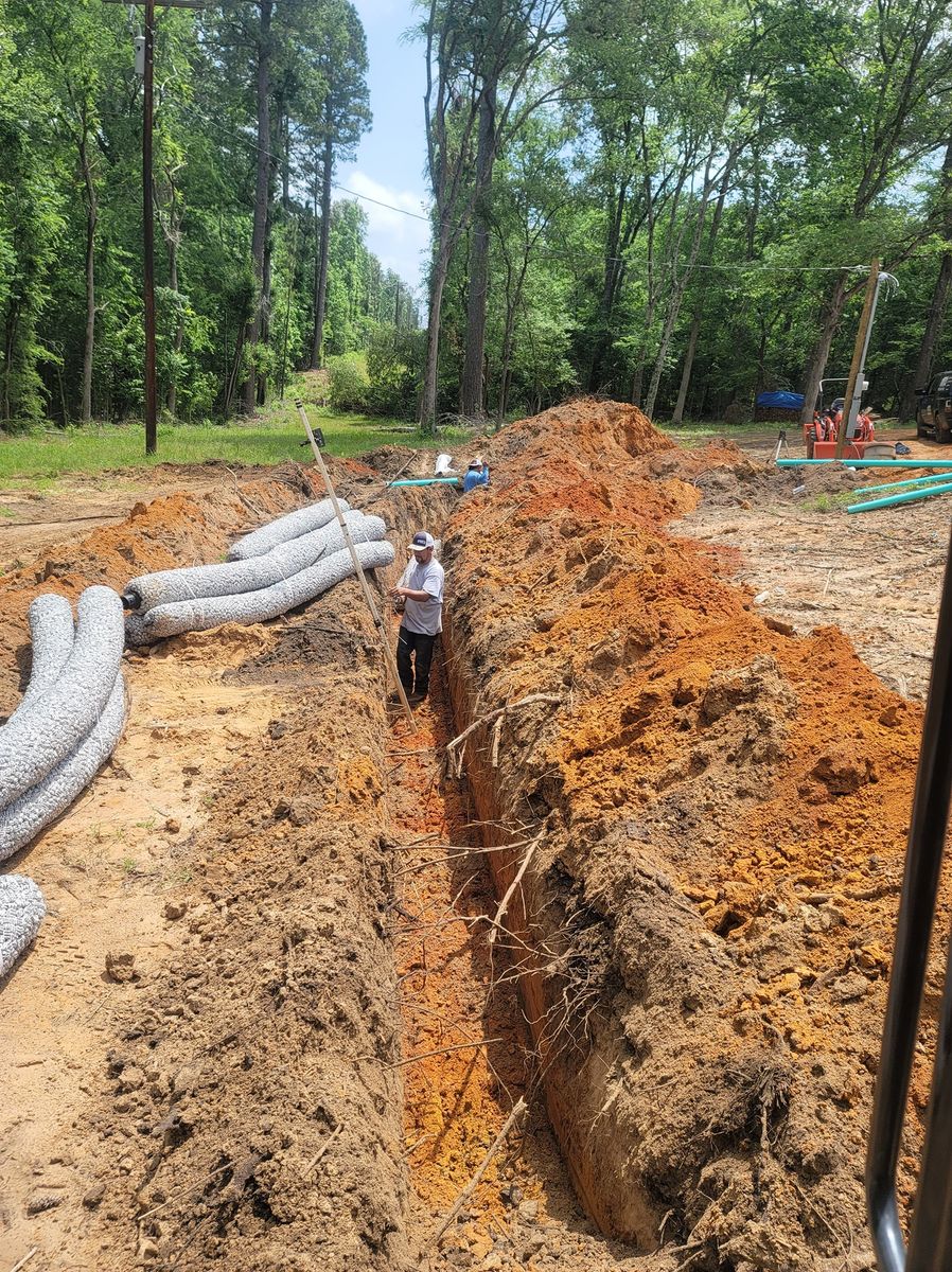 Sewer Line Replacement for Manny's Septic Repair in Cherokee County, TX