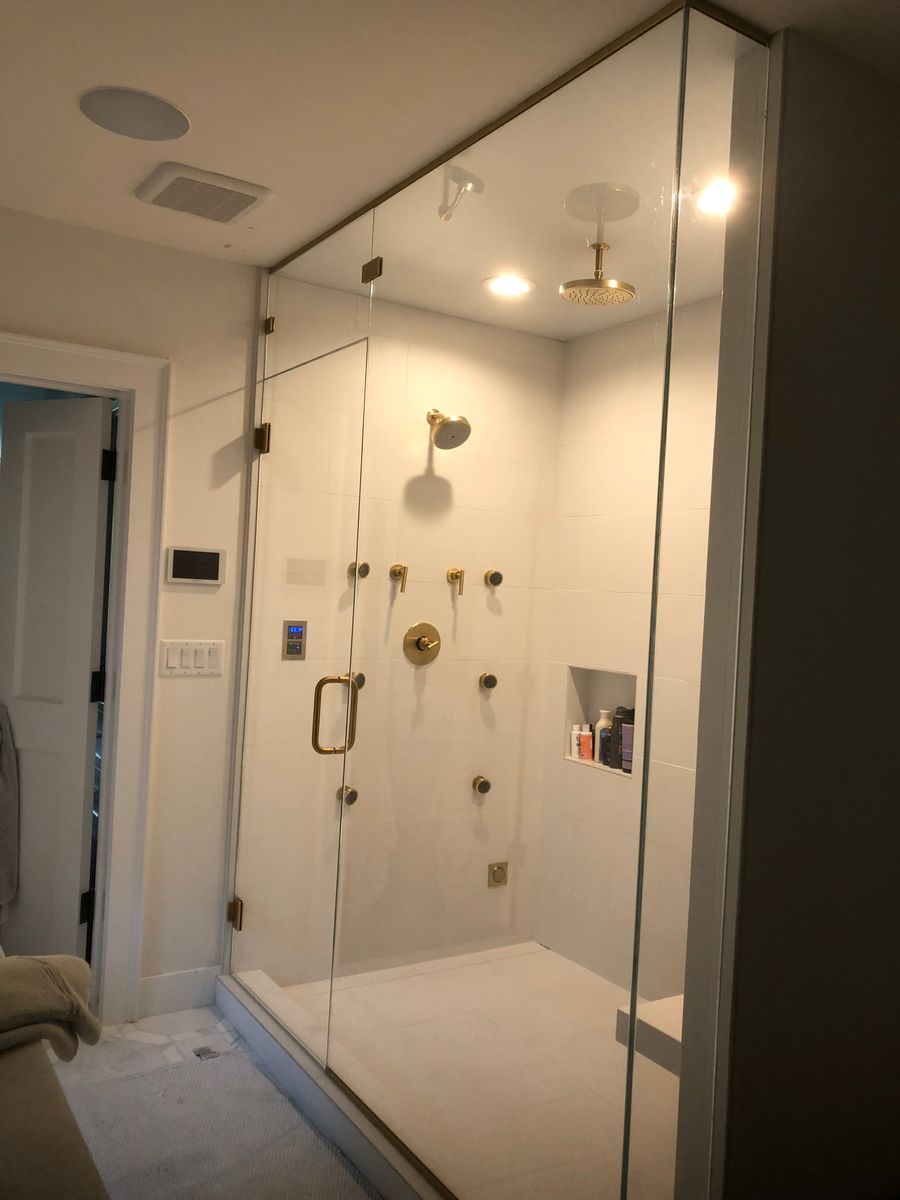 Frameless Shower Setup for Topline Glassworks in Kansas City, MO