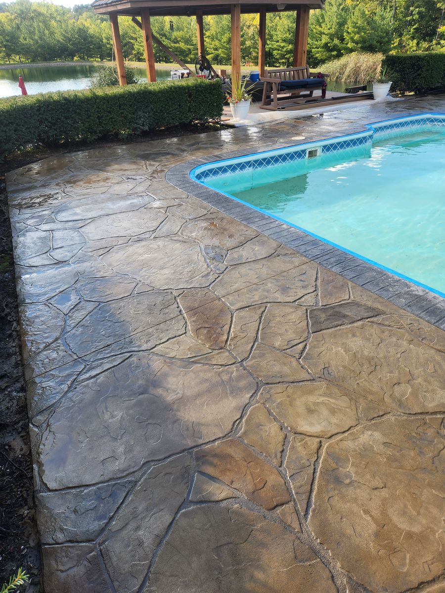 Stamped Concrete Installation for New Edge Concrete in Mount Vernon, OH