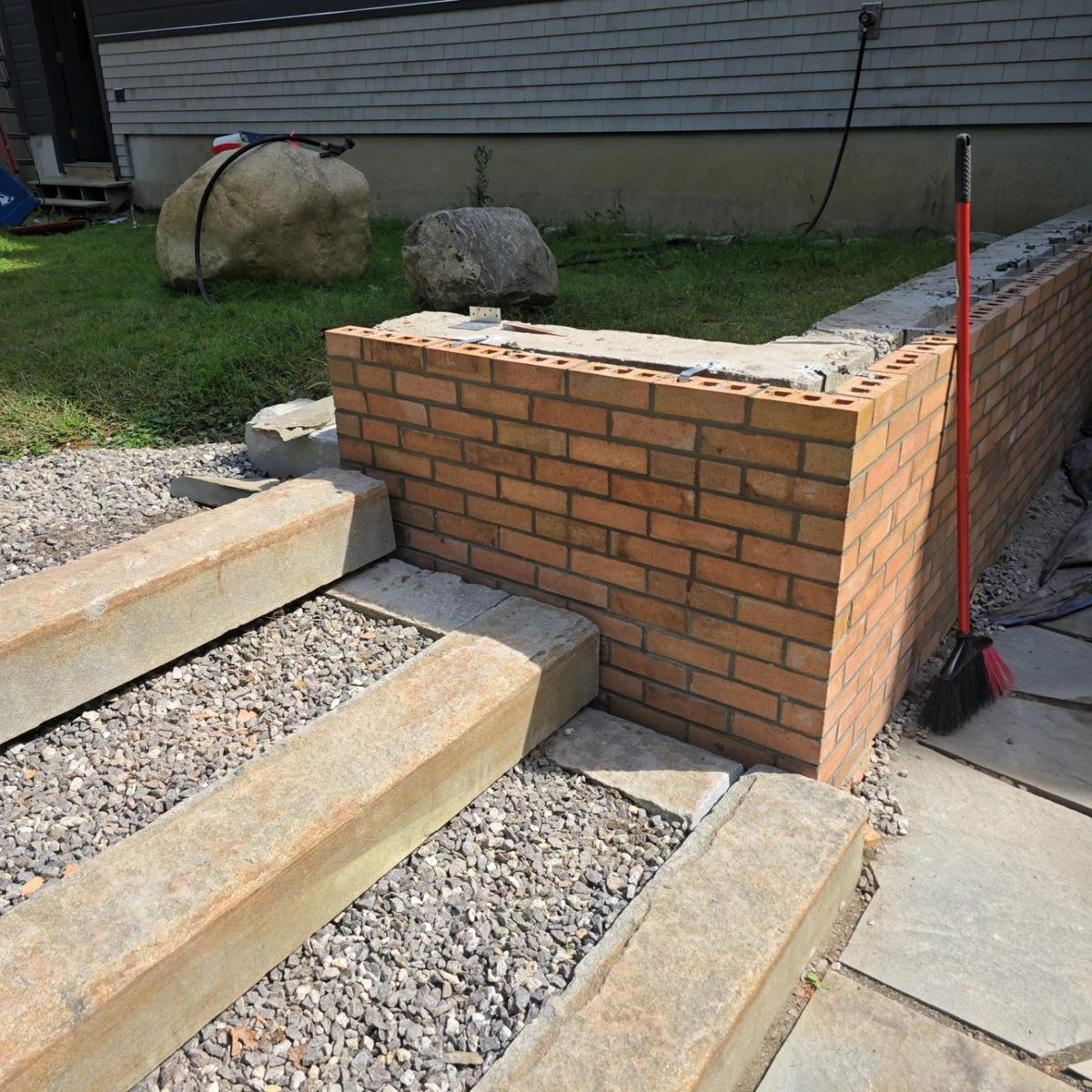 Retaining Wall Construction for 207 Stone Work in Gray, ME