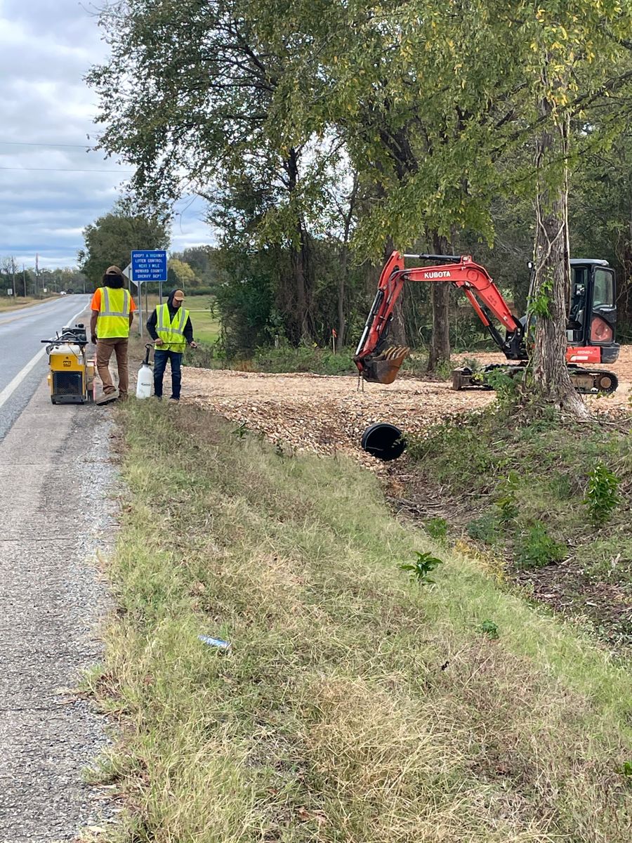 Storm drain/ Culverts/ French drains for JUSTIN JACQUES LLC DBA DOUBLE J EXCAVATION in Nashville, AR