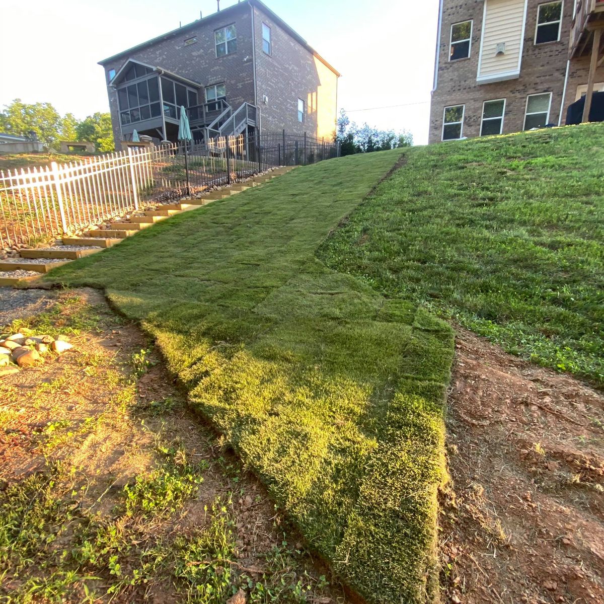 Sod Installation for L & C Landscaping in Statesville, NC