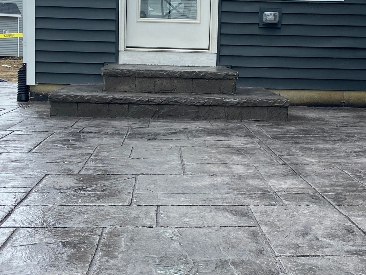 Stamped Concrete Installation for Fuentes Concrete Construction in Hammond, IN
