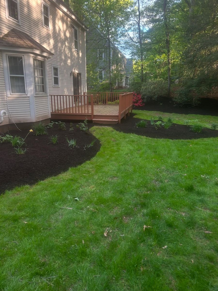 Mulch and Rock Installation for B&L Management LLC in East Windsor, CT