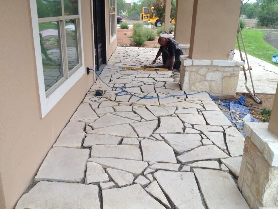 Flagstone Patios for Delarosa Masonry in San Antonio, TX