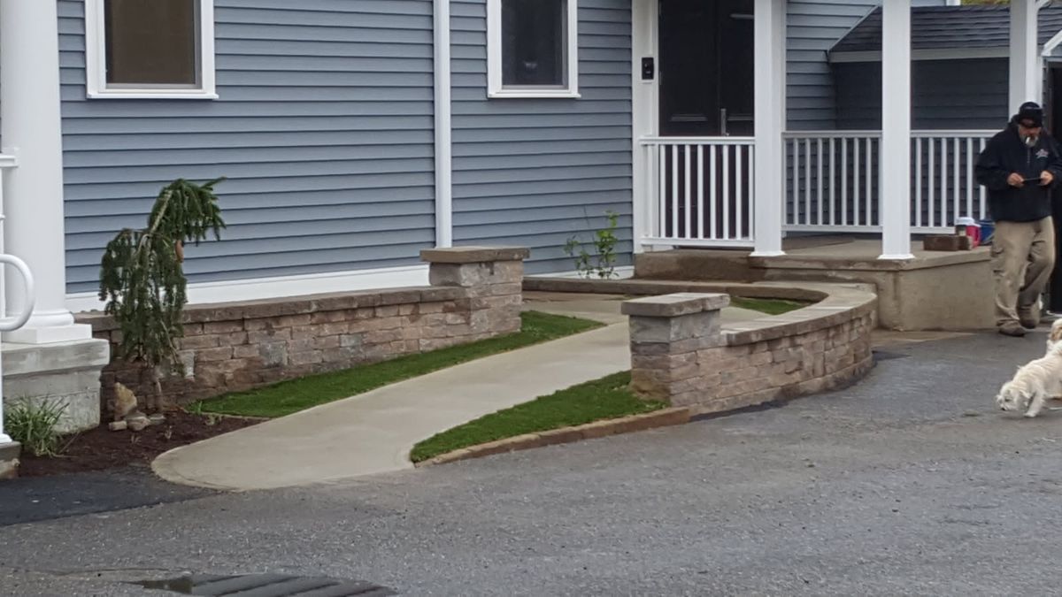 Retaining Wall Construction for Evolution Earthscapes, LLC in Ludlow, MA