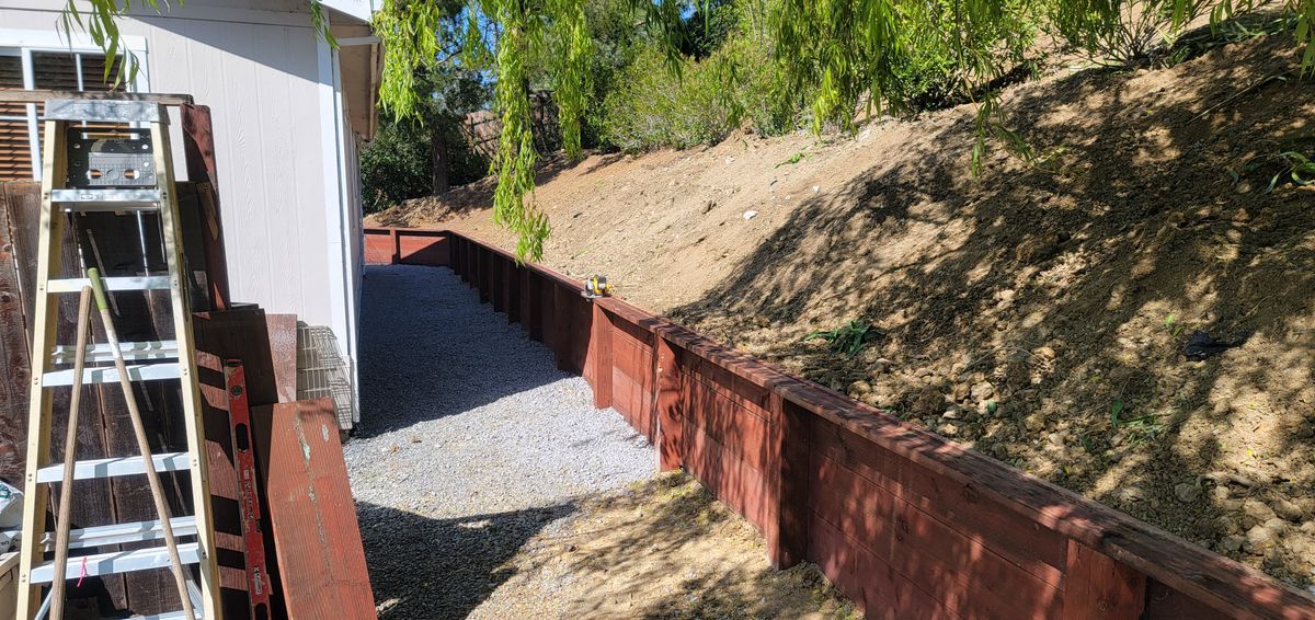 Retaining walls for Ren Levine Construction in Novato, CA