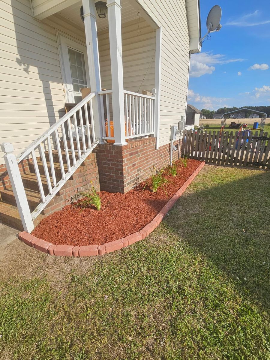Mulch/pine Straw Installation for Natures Accent in Wilson, NC