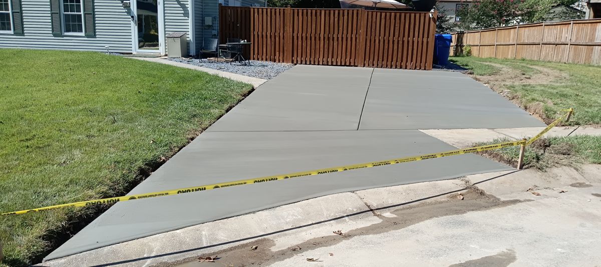 Concrete Driveway Installation for OBH Concrete LLC in Lusby, MD