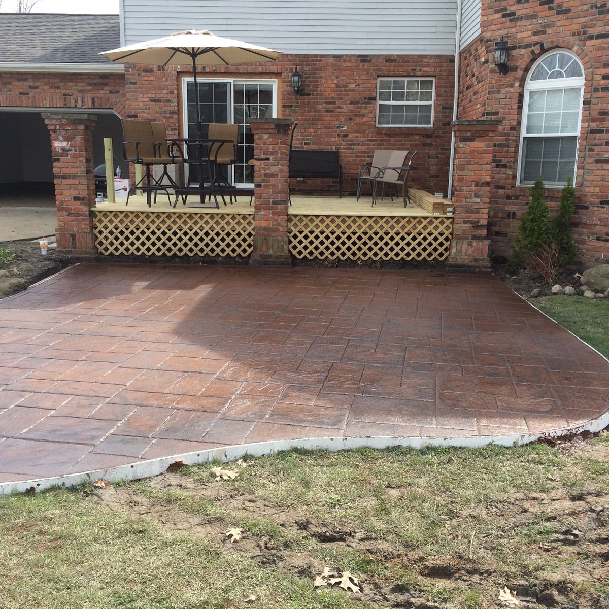 Stamped Concrete Installation for Lake Erie Companies in Grand River, OH