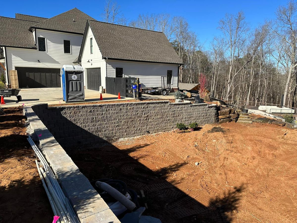 Retaining Wall Installation for Fusion Contracting in North Georgia, GA