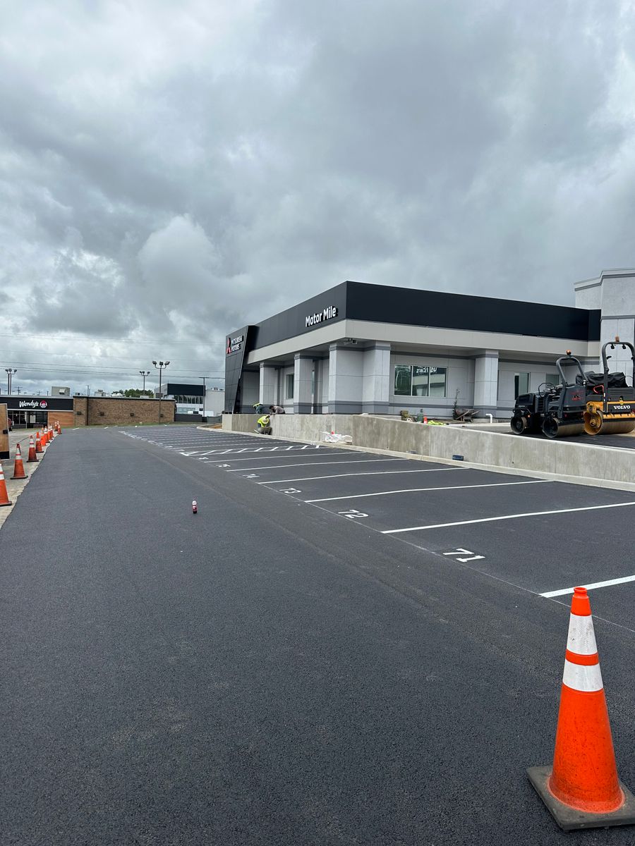 Line striping for James R Carter Paving in Roanoke, VA