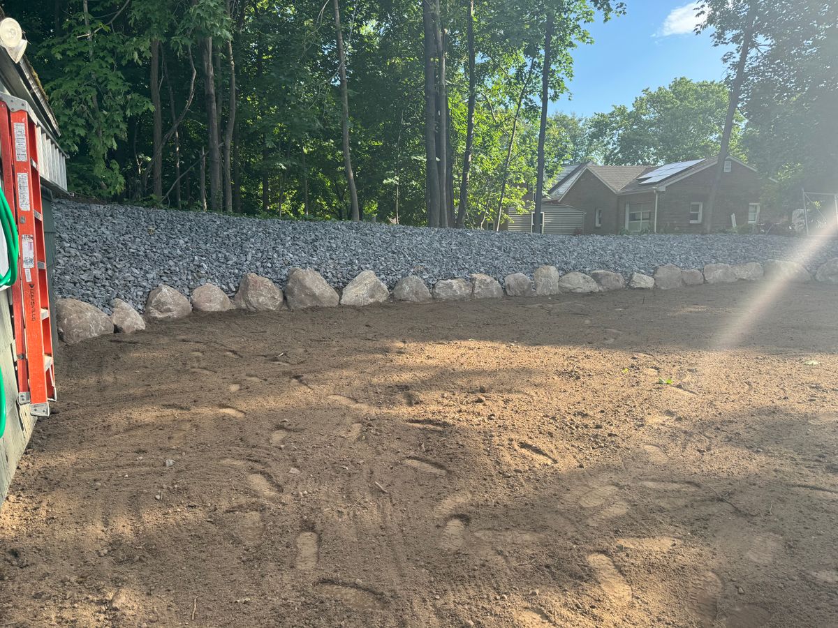 Retaining Wall Construction for Lennon Land Management in Suffield, CT