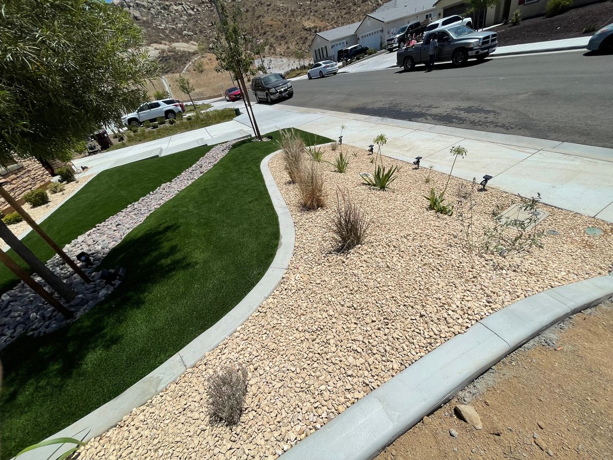 Concrete Edging for Aidan Jade Landscaping in Riverside County, CA