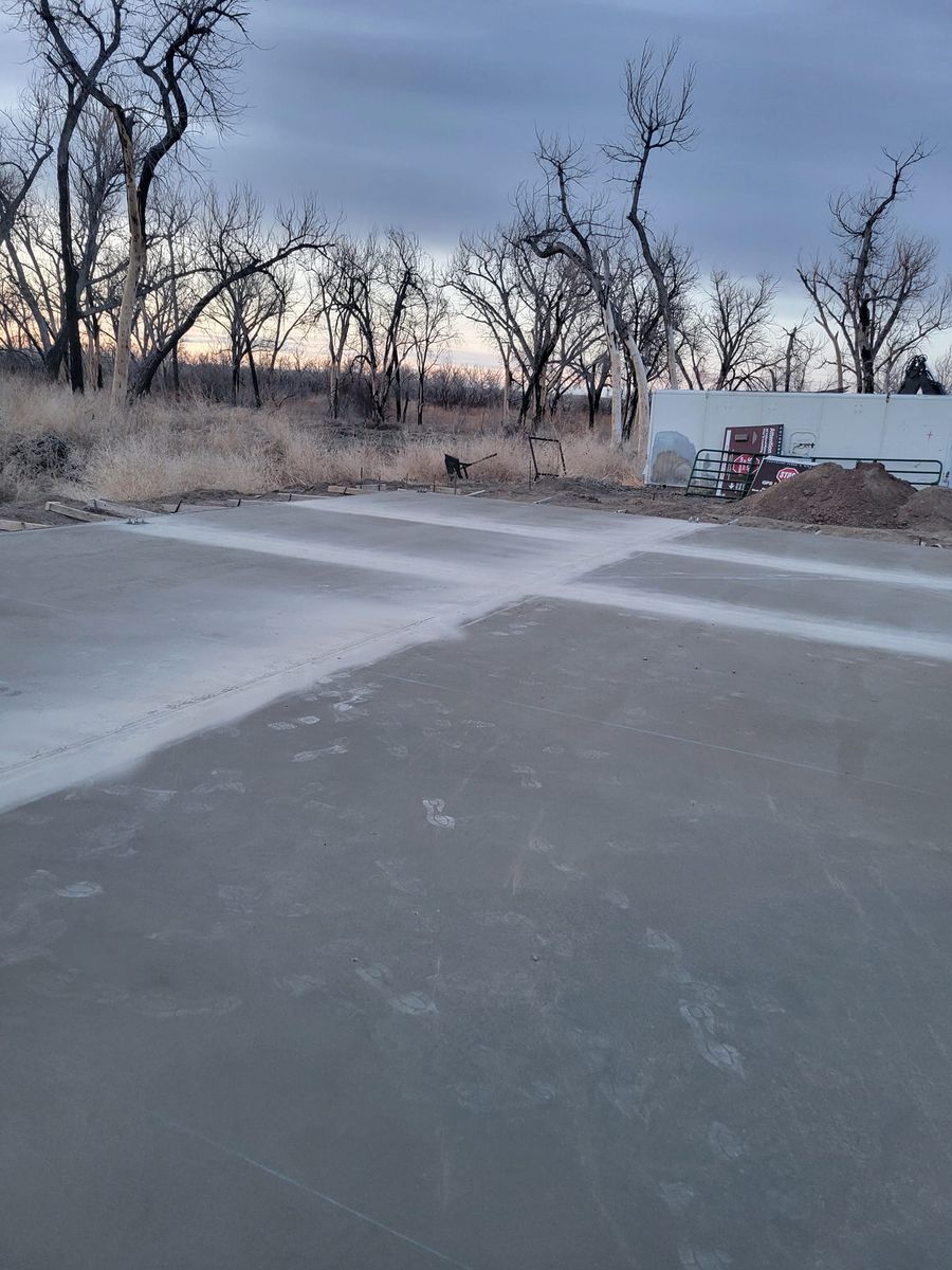 Concrete Slab Construction for Elegant Concrete LLC in La Junta, CO