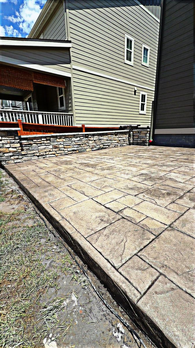 Stamped Concrete Installation for B&M Concrete LLC in Longmont, CO