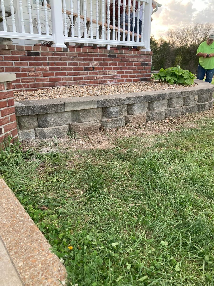 Retaining Wall Construction for G&K Landscaping in Hillsboro, MO