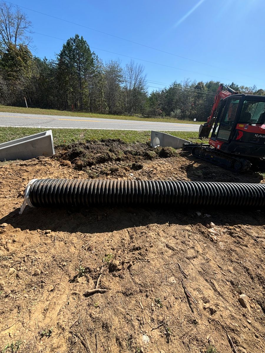 Drainage Installation for TD Dirtworks in Tracy City, TN