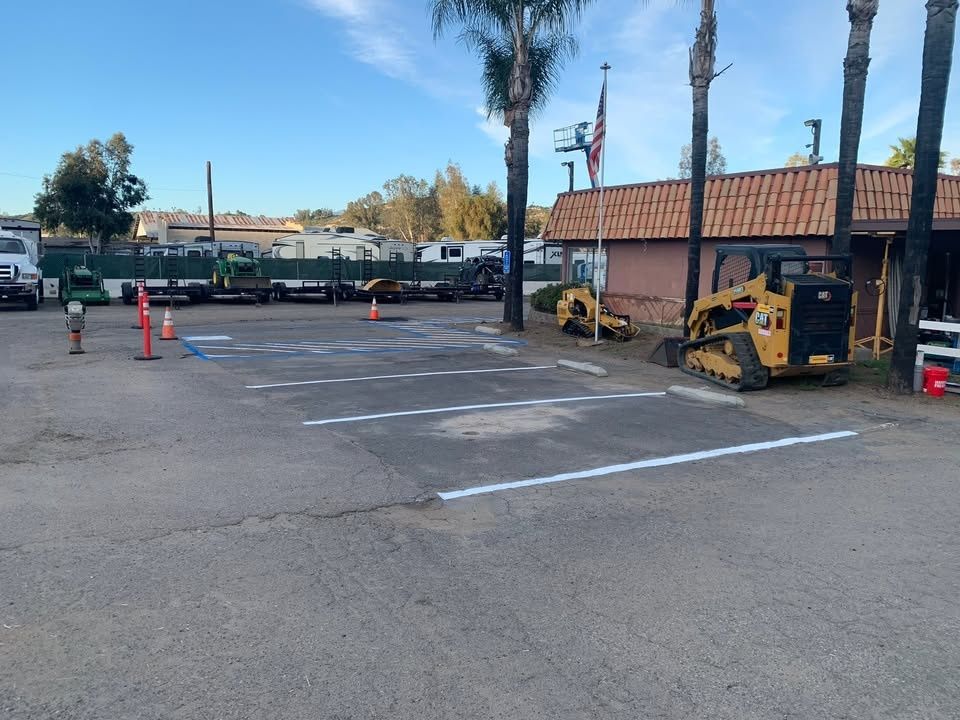 Striping for Fallbrook Asphalt Company in Fallbrook, CA