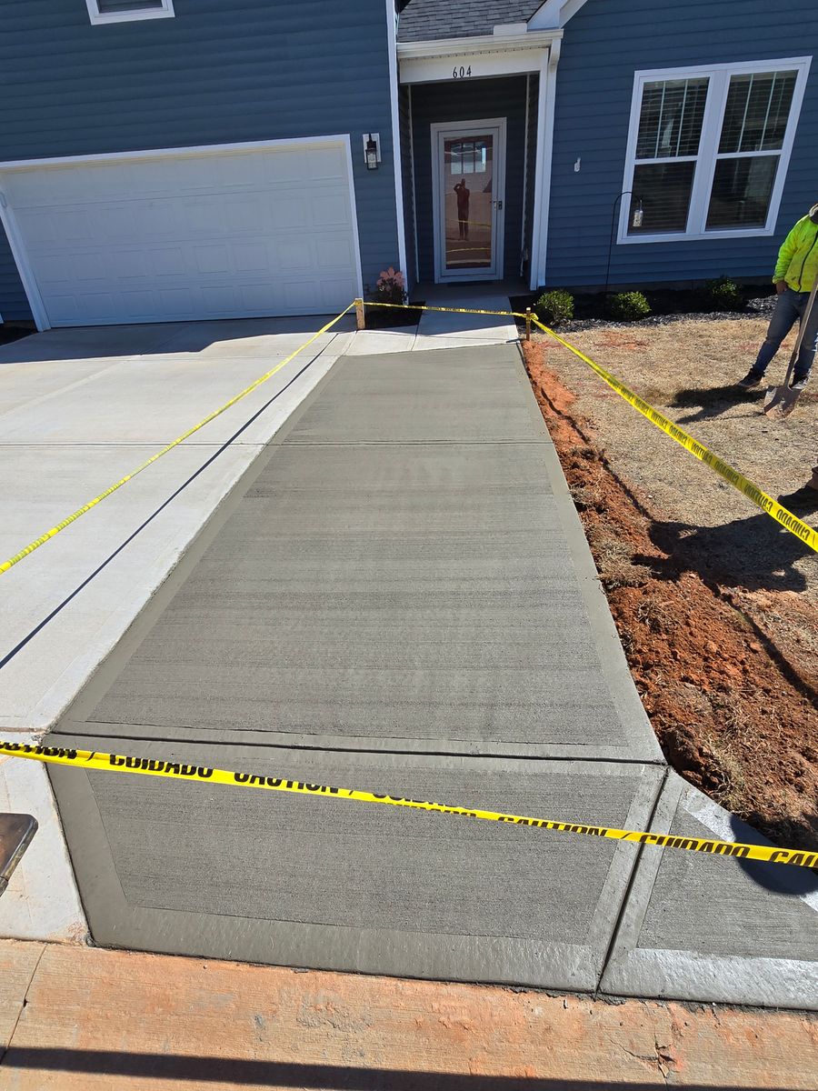 Sidewalk Installation for H&R Concrete LLC in Greer, SC