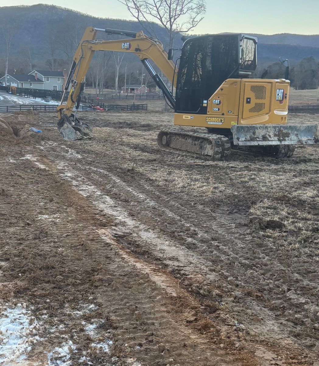 Grading for Schrock’s Land Management in Northern Virginia, Shenandoah Valley, VA