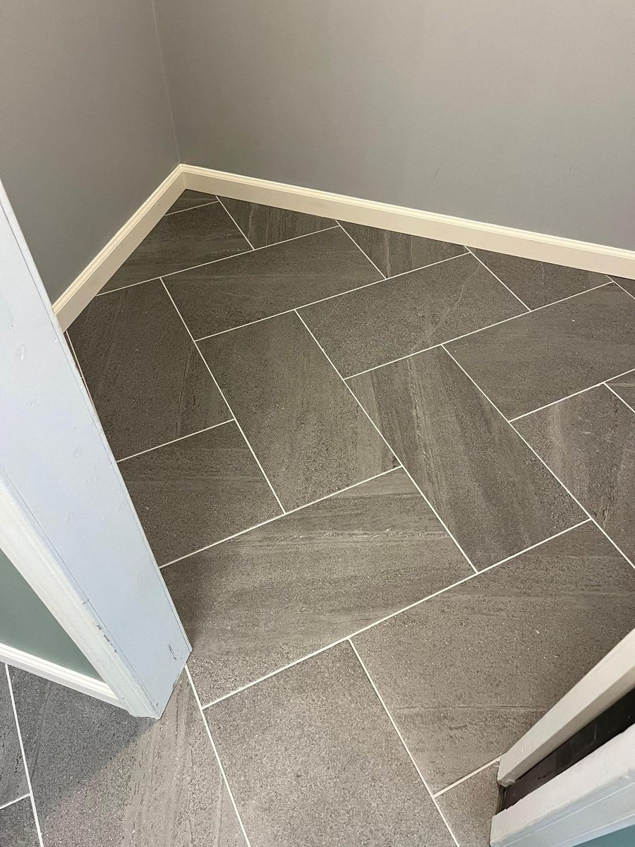 Tile installation for PW Designs in Grand Blanc, MI