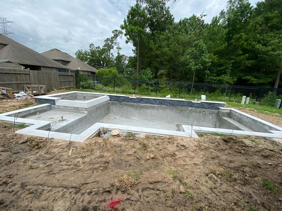 Custom Pool Construction for J & P Construction in Houston, TX