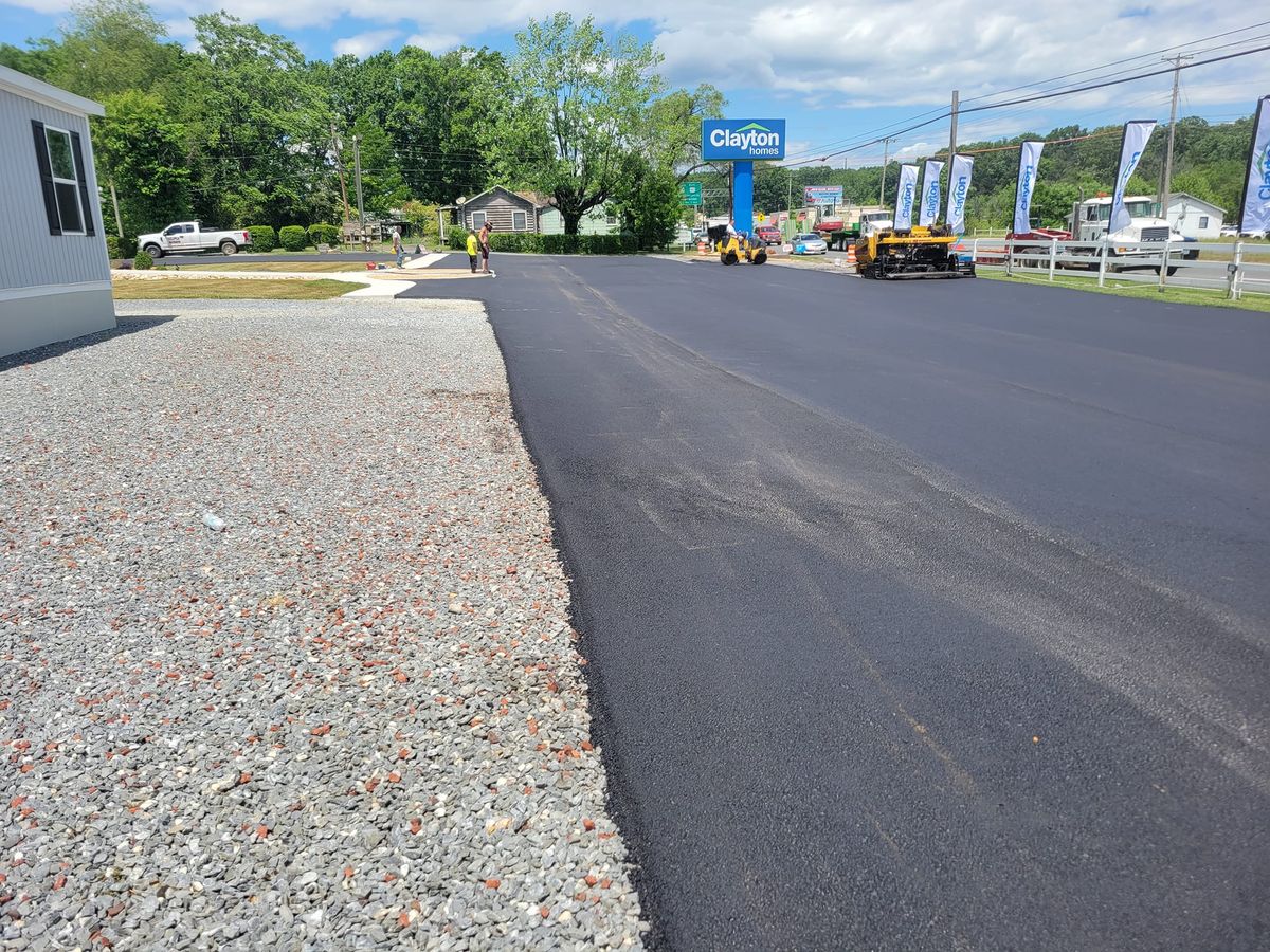 Asphalt Parking Lot Construction for CJ's Paving and Sealcoating in Lynchburg, VA