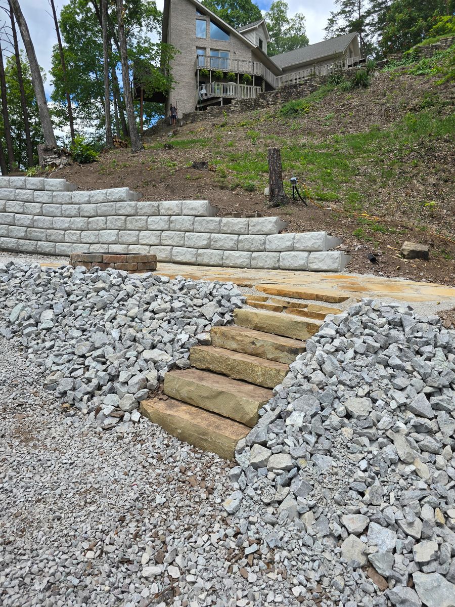 Retaining walls for Williams Lawn and Land in Sharps Chapel, TN