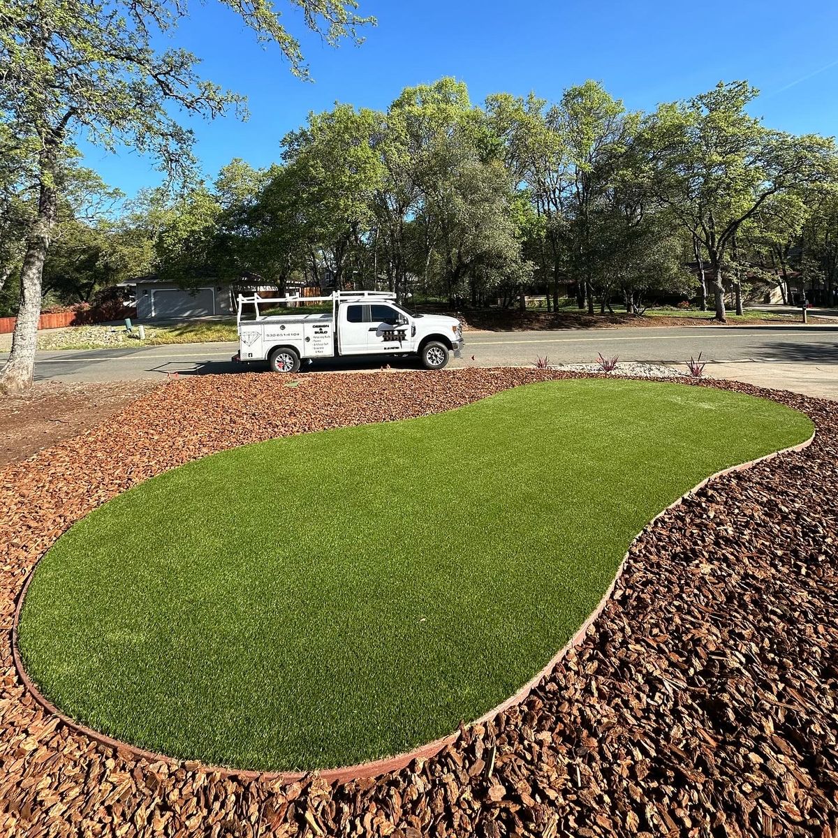 Artificial turf installation for Diamond Landscape & Hardscape in Diamond Springs, CA