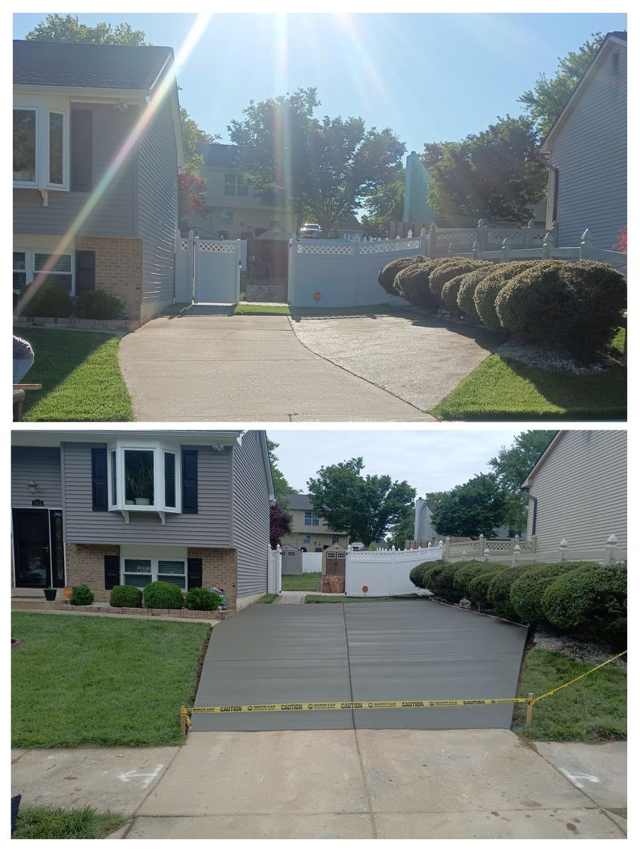 Concrete Driveway Installation for OBH Concrete LLC in Lusby, MD