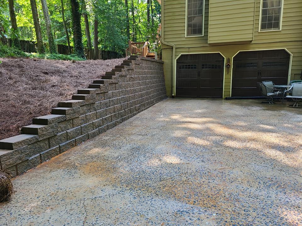 Retaining Wall Installation for Fusion Contracting in North Georgia, GA