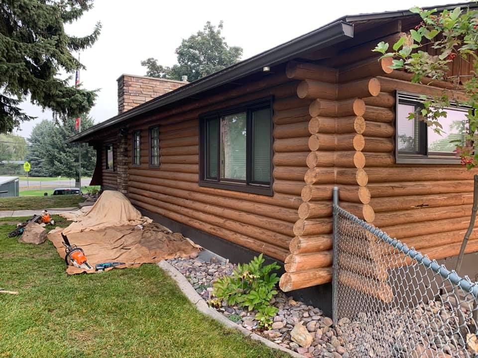 Sanding for True Blue Logworks LLC in Corvallis, MT