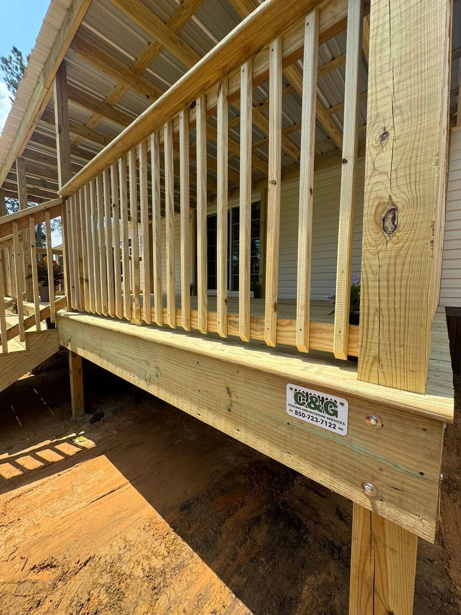 Deck and Patio Installation for C&G Fencing and Outdoor Services in Pensacola, FL