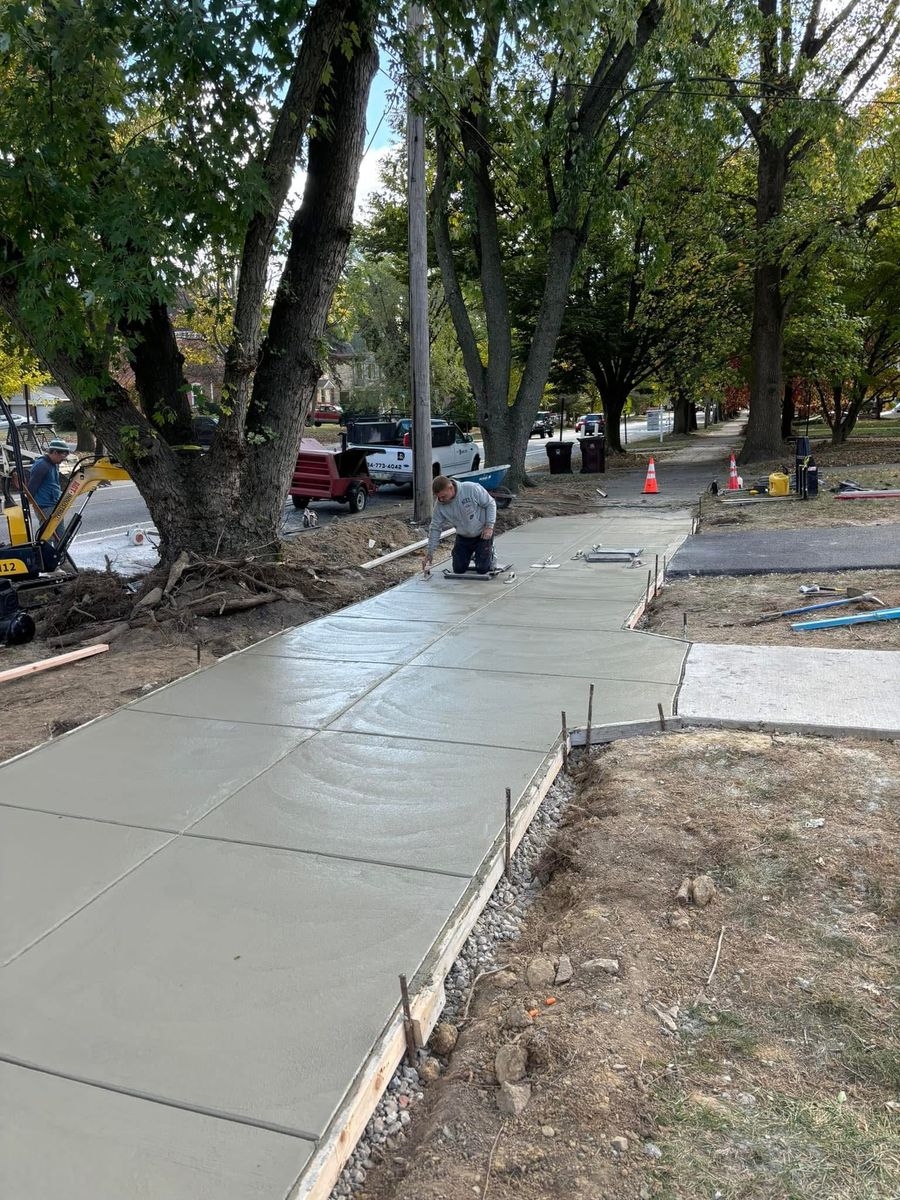 Sidewalk & curb install for DiMaggio & Son's Masonry in Aston, PA