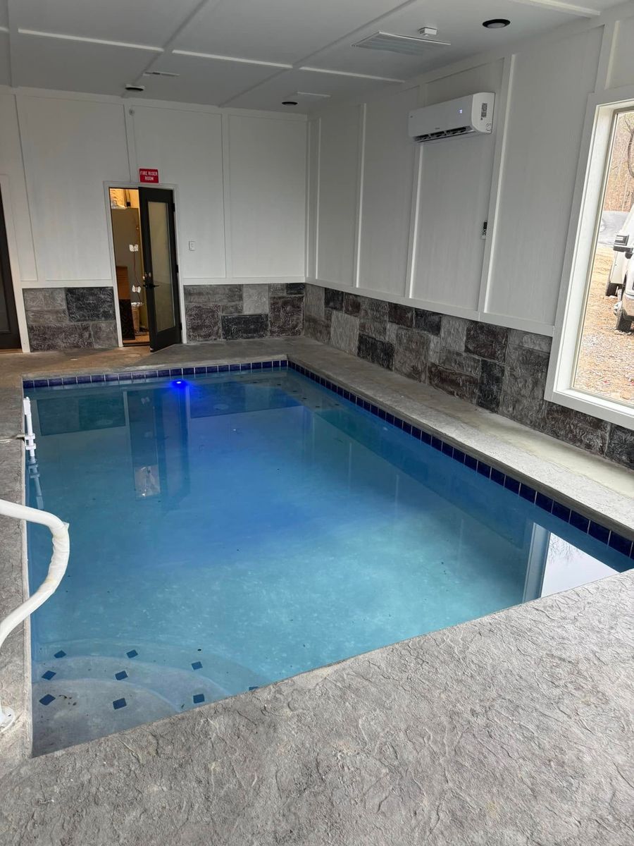 Indoor Cabin Pool Construction for Grasshopper Excavating & Pools in Pigeon Forge, TN