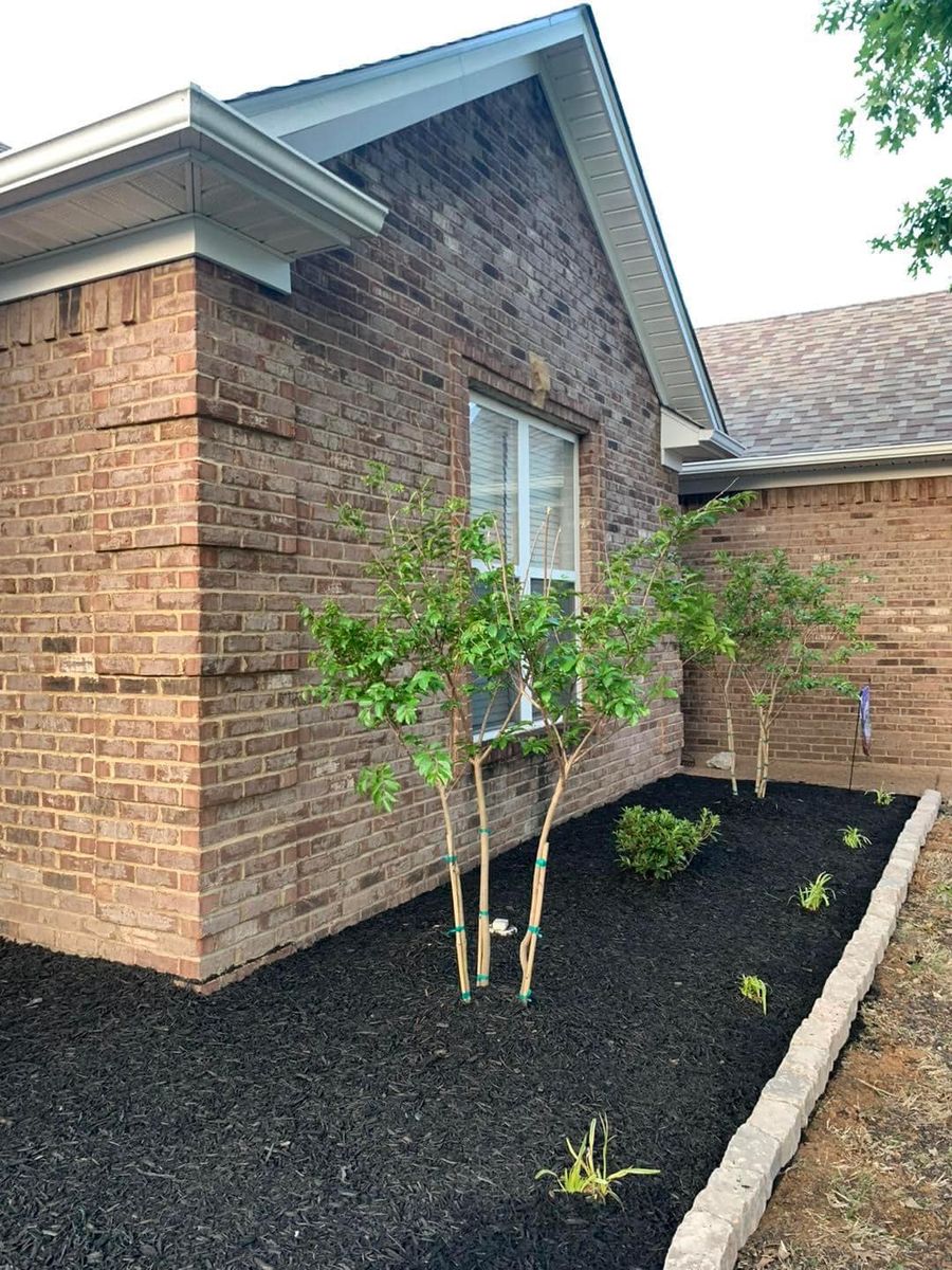 Mulch Installation for Greenscape Solutions in Milan, TN