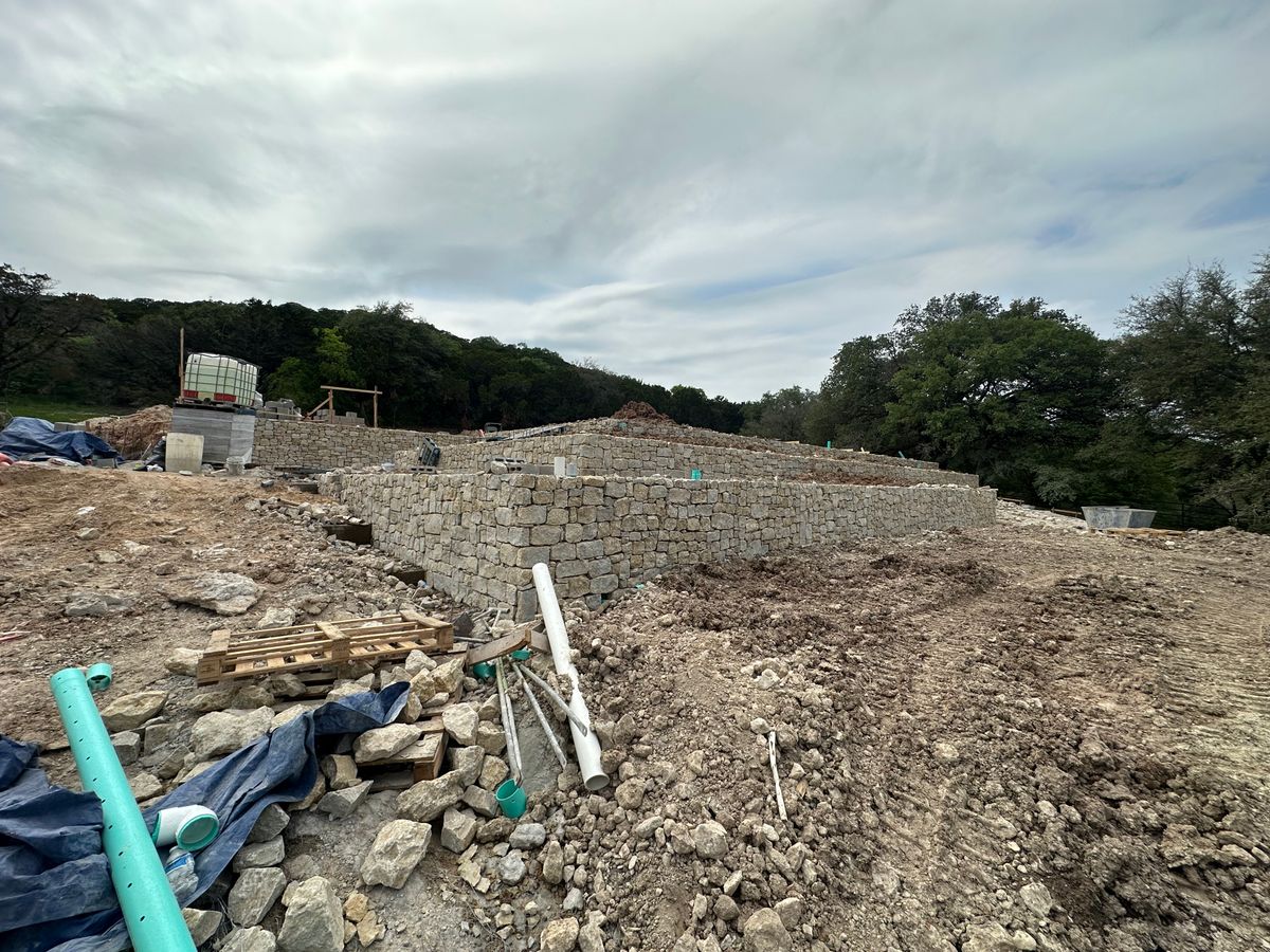 Retaining Wall Construction for Bronco Masonry Inc. in Dallas, TX