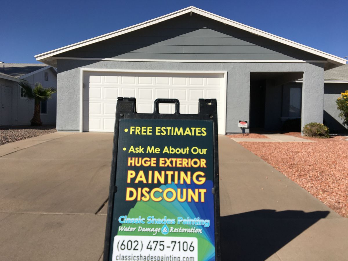 Exterior Painting for Classic Shades Painting Water Damage & Restoration LLC in Mesa, AZ