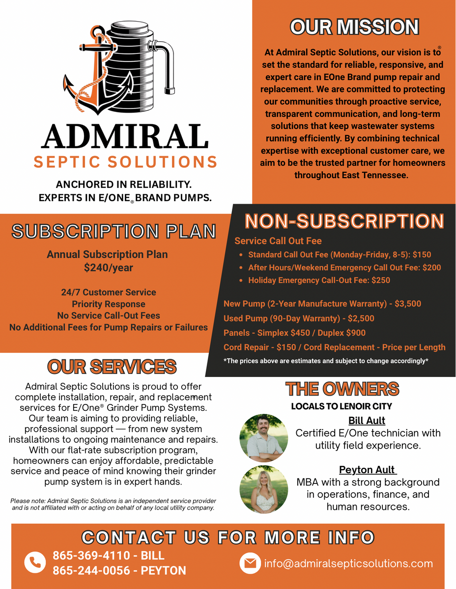 Septic Tank Installation for Admiral Septic Solutions, LLC in Farragut, TN