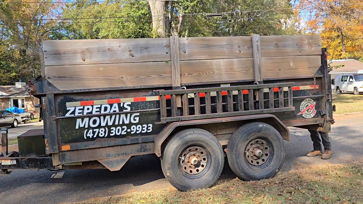 Dump Trailer Services for Zepeda's Mowing in Fort Valley, GA