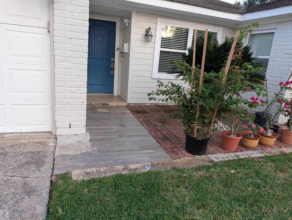 Stamped Concrete Installation for Delarosa Concrete & Stamping in Pearland, TX