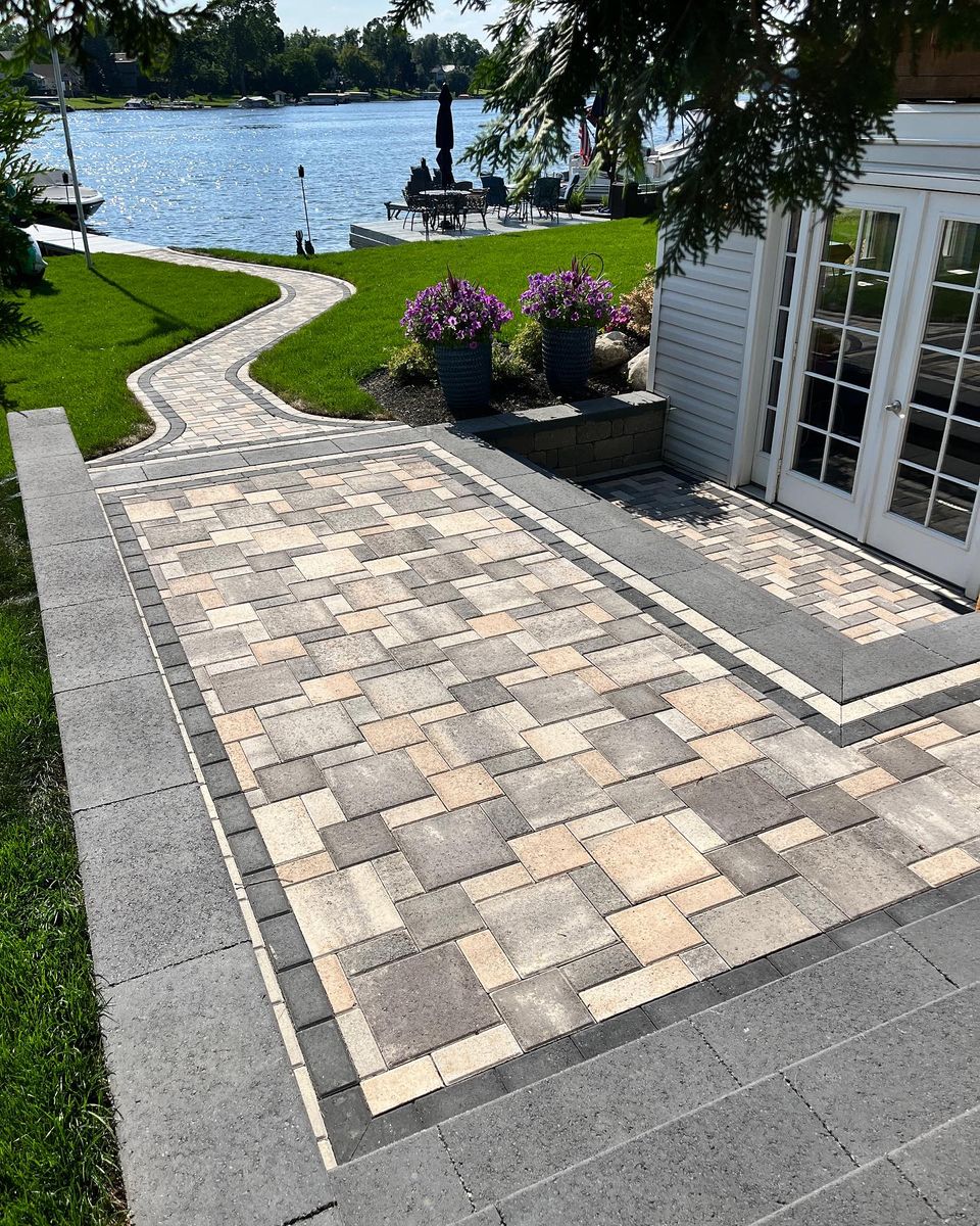 Paver Patio Installation for Sunstone Construction in Oakland County, MI