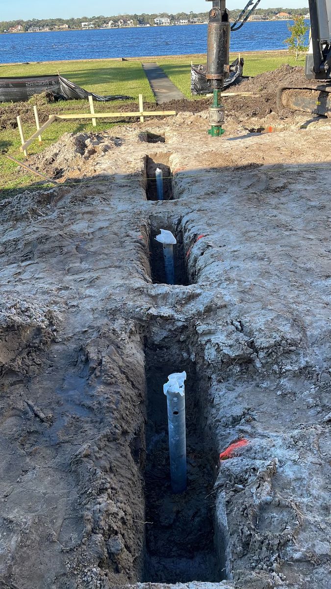 Helical Pilings - New Construction / Tiebacks for Lad’s Coastal Construction in Flagler Beach, FL