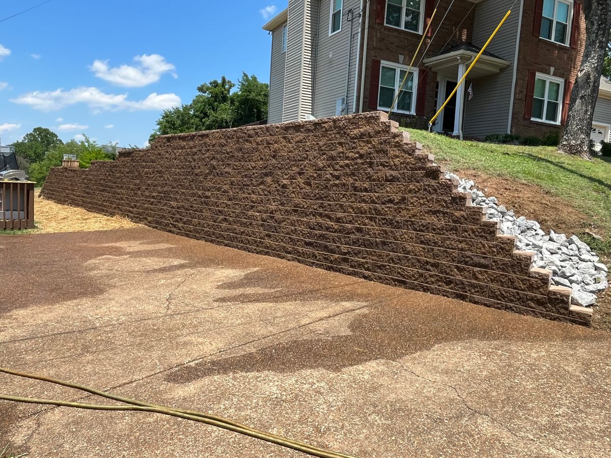 Retaining Wall Construction for Real Deal Lawn Care in Goodlettsville, TN