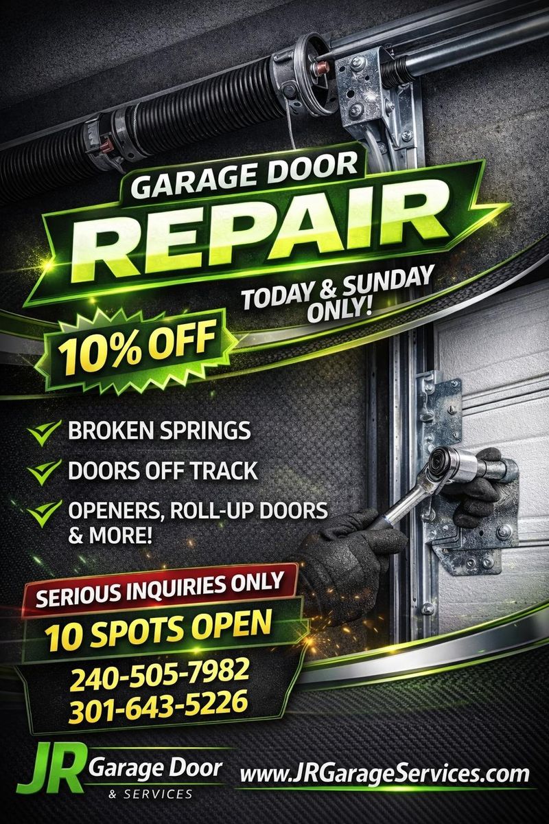 Garage Door Sales and Service for JR Garage Door and Services in Charles County, MD