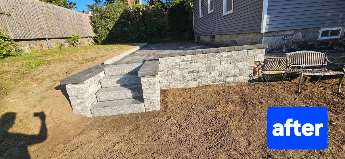 Step Installation for BC Landscaping Masonry in Amesbury, MA