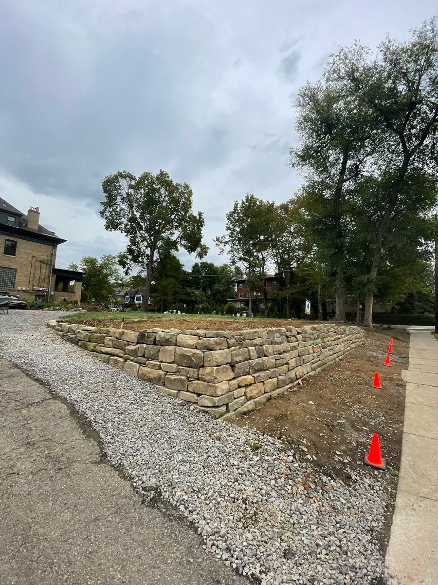 Retaining Wall Construction for STS Custom Concrete in Butler County, PA